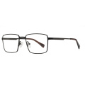 Design de luxe Hommes Square Métal Cadres Optiques Lunettes de vue